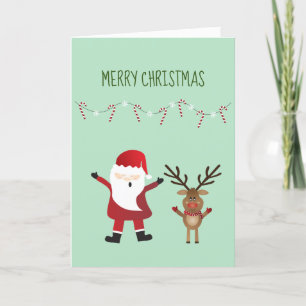 God jul Jultomten Rudolph Reindeer Red Helgkort