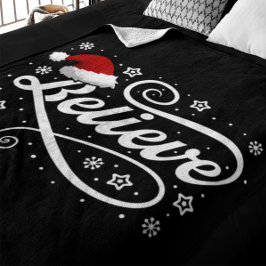 God jul, Jultomten - Santa Hat Black Fleecefilt