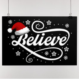 God jul, Jultomten - Santa Hat Black Perfect Poster