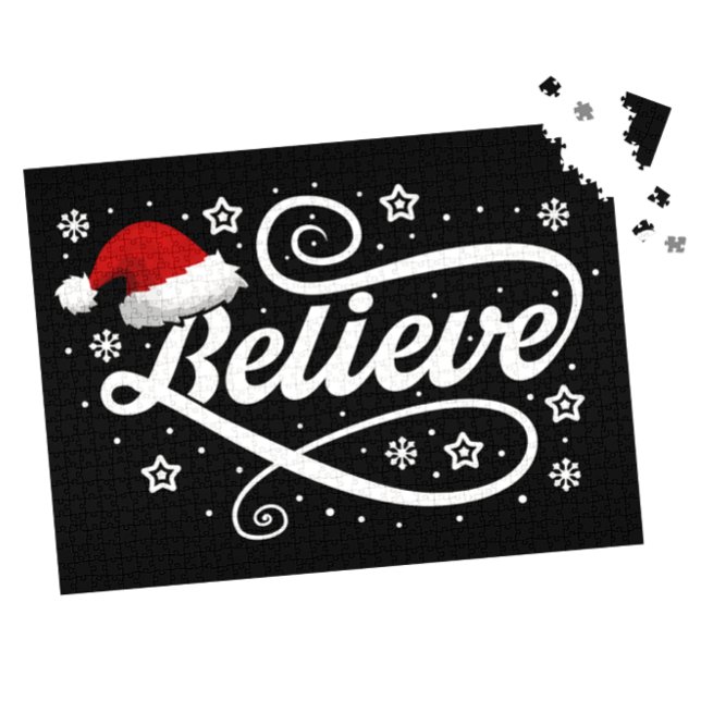 God jul, Jultomten - Santa Hat Black Pussel (Skapare uppladdad)