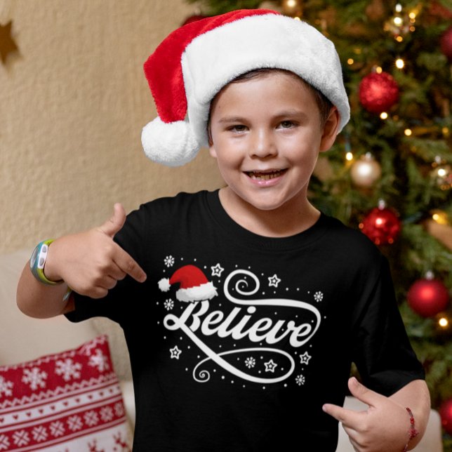 God jul, Jultomten - Santa Hat Black T Shirt (Skapare uppladdad)