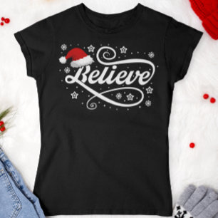God jul, Jultomten - Santa Hat Black T Shirt