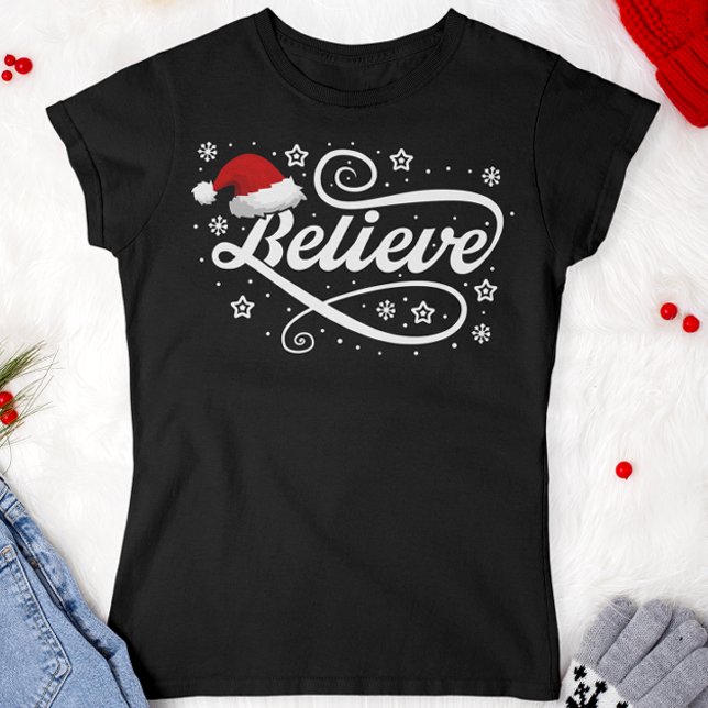 God jul, Jultomten - Santa Hat Black T Shirt (Skapare uppladdad)