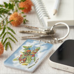 God jul, Jultomten som flyger ett flygplan<br><div class="desc">Vintagen illustrerar God jul helgdag och transport-konstruktionen med ett gult Jultomten som flyger ett gammaldags propellerflygplan i himlar med älvar, leksaker, dockor, inslagna presenter och Julgran på vinge. De flyger det antika flygplan genom de fluffiga vita molnen och stjärnorna i blå himmel över en söt, quaint by och skog med...</div>