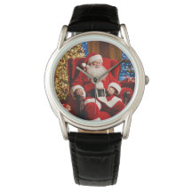 God jul Jultomten Watch w/ Leather Band