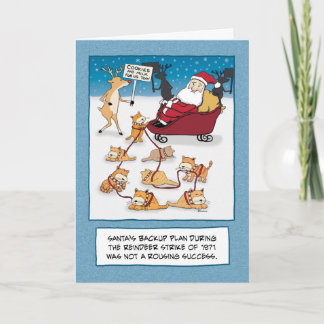 God jul: jultomtens Sleigh Cats Helgkort