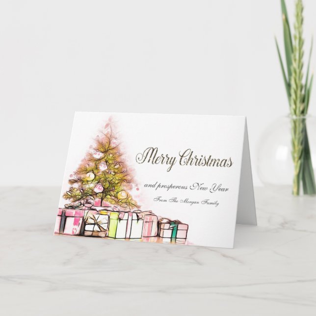 God Jul,Jultre,Gåvor Helgkort (Framsida)