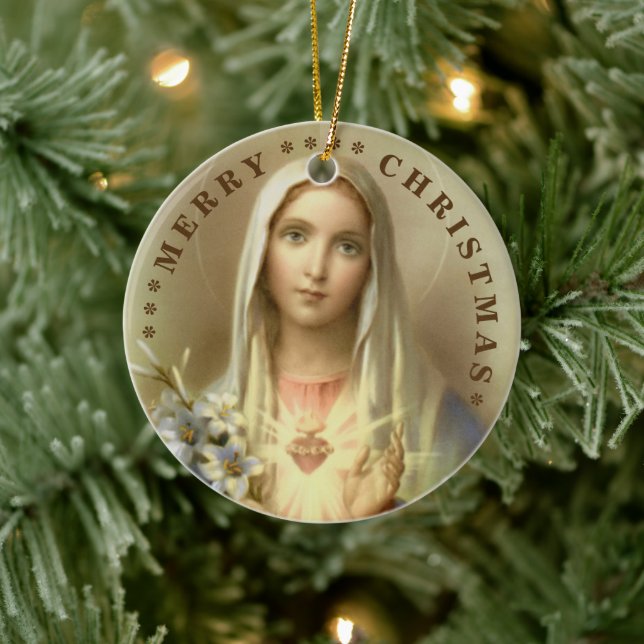 God Jul | Jungfru Maria | Keramikprydnad Julgransprydnad Keramik (Träd)