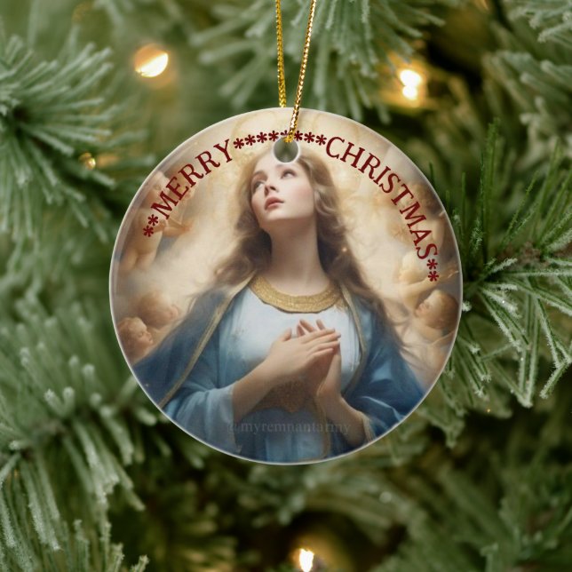 God Jul | Jungfru Maria | Keramikprydnad Julgransprydnad Keramik (Träd)