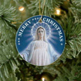 God Jul | Jungfru Maria | Keramikprydnad Julgransprydnad Keramik