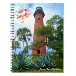 God jul Jupiter Inlet Lighthouse Florida Anteckningsbok
