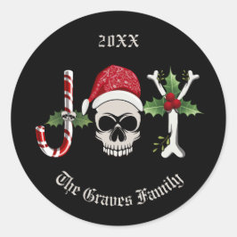 God Jul JY Skull Runt Klistermärke