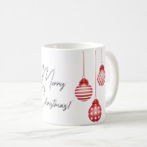 God jul Kaffe Mugg med röda prydnadsföremål