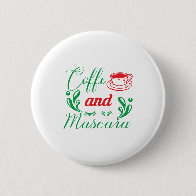 God jul kaffe och Mascara Knapp (Framsida)
