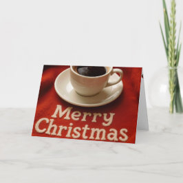 God Jul Kaffe På en Röd Filta Helgkort