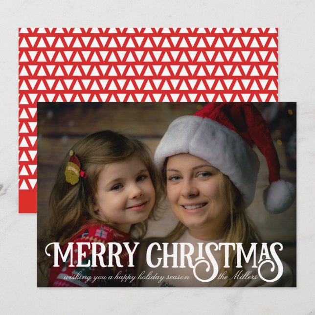 God jul Kalligrafi - julfotkort Inbjudningar (Fram/baksida)