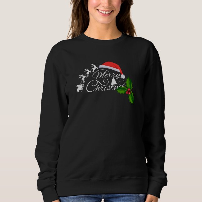 ’God jul’-Kalligrafi med Santa Hat T Shirt (Framsida)