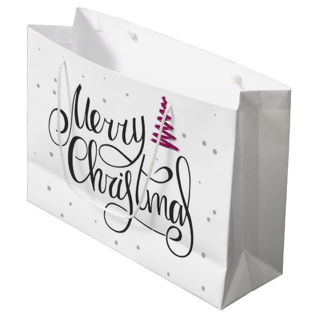 God Jul Kalligrafi Sicksack Träd  (Framsidan Vinklad)