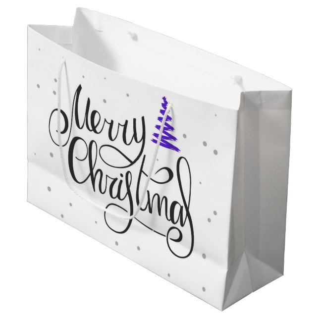 God Jul Kalligrafi Sicksack Träd  (Framsidan Vinklad)