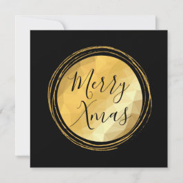 God jul-kalligrafi svart och guld-ljus chic kort