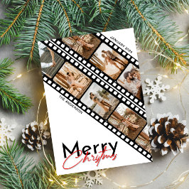 God jul kamera, film, minimalt Collage Photo Julkort
