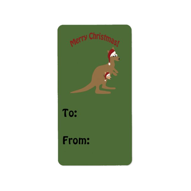 God jul Kangaros Adressetikett (Framsidan)