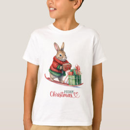 God jul-kaningåvor på en sleigh t shirt