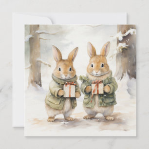 God jul-kaninkort julkort