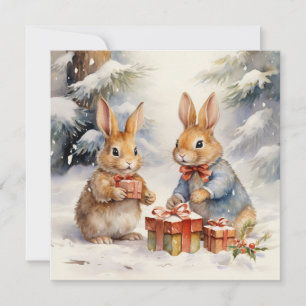 God jul-kaninkort julkort