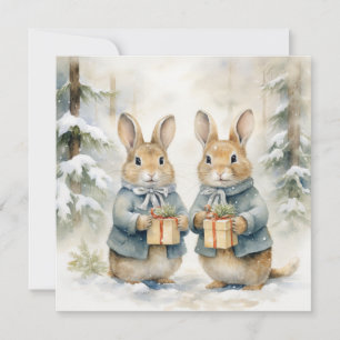God jul-kaninkort julkort