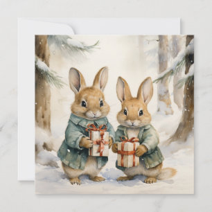 God jul-kaninkort julkort