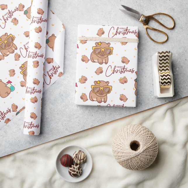 God Jul Kapybara  Presentpapper (Hantverk)