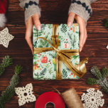 God jul, kära sömlös Mönster Presentpapper<br><div class="desc">Festive jultomtemed vattencolor seamless mönster med Julgranar,  Julklapp och andra julsymboler på ljust grönt bakgrund.</div>