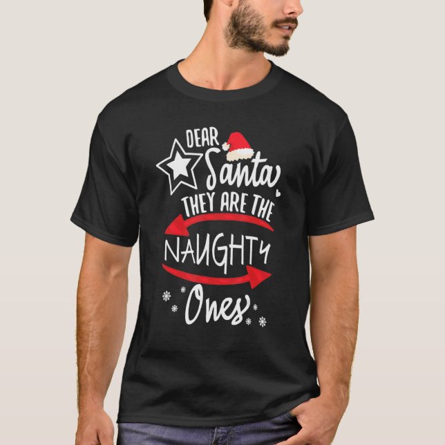 God jul, kära tomten, de är de stygga. t shirt (Framsida)