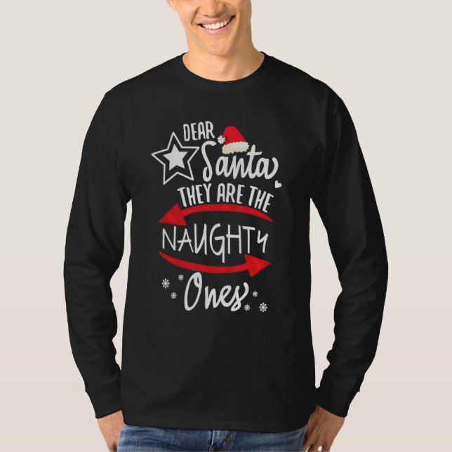 God jul, kära tomten, de är de stygga. t shirt (Framsida)