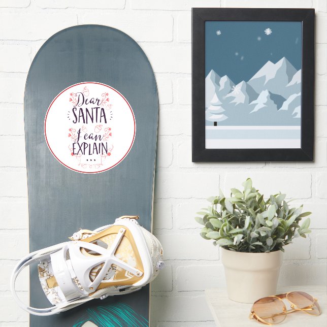 God jul, kära tomten.. klistermärken (Snowboard)