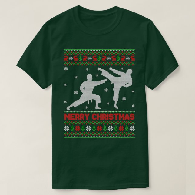 God jul Karate Julafton Ugly Santa 1 T Shirt (Design framsida)