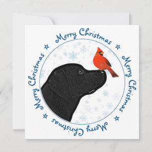 God jul Kardinal Hund Black Labrador Julkort