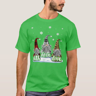 God jul, Kärlek Hope Gnome Snö Funny Julafton Cu T Shirt