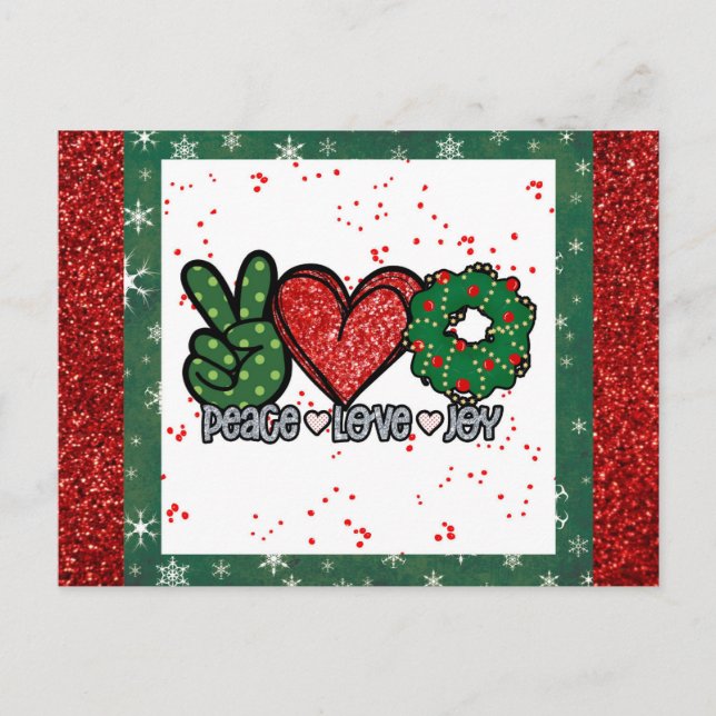 God jul, Kärlek Joy Vykort (Framsida)