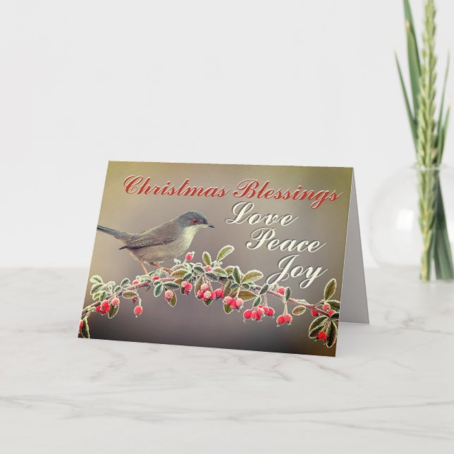 God jul, Kärlek Peace Joy, Luke 2:14 Helgkort (Framsida)