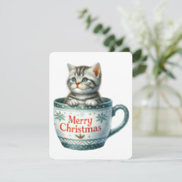 God Jul Katt I En Mugg - Jul Julkort