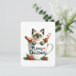 God Jul Katt I En Mugg - Jul Julkort