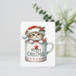 God Jul Katt I En Mugg - Jul Julkort
