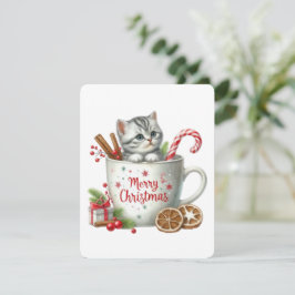 God Jul Katt I En Mugg - Jul Julkort