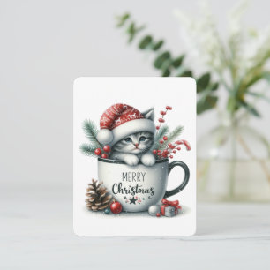 God Jul Katt I En Mugg - Jul Julkort