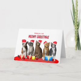 God jul Katt i julklapp Helgkort