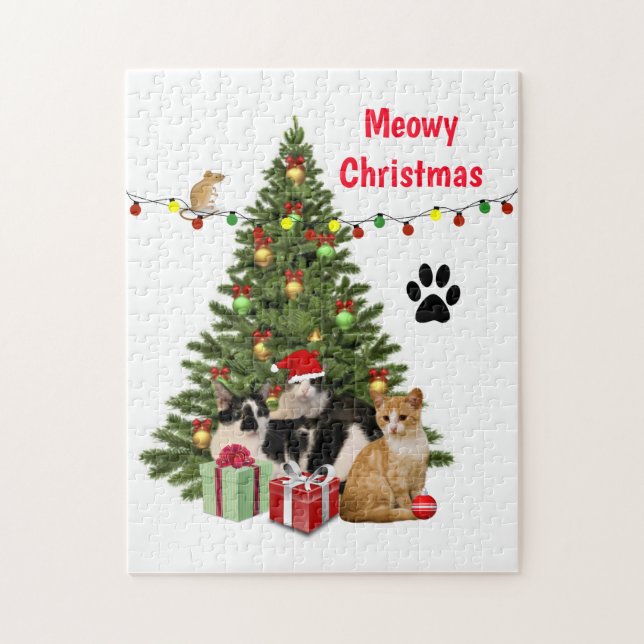 God jul katt / Kattälskare  Pussel (Vertikal)