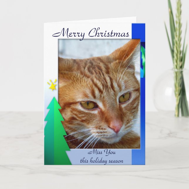 God jul, katt_Kort Helgkort (Framsida)