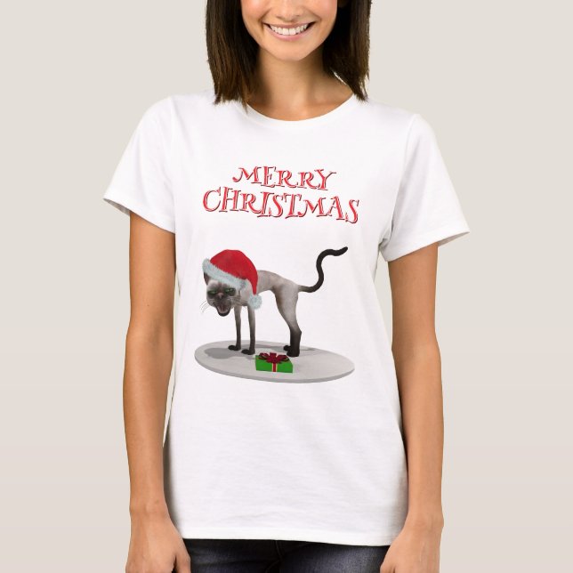 God jul. Katt med tomat T Shirt (Framsida)